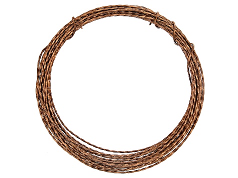 21 Gauge Twisted Round Wire in Antiqued Copper Appx 15 Feet
