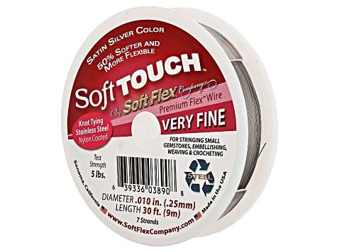 Soft Flex Soft Touch Premium Bead Stringing Wire in Satin Silver Color, Very Fine Diameter Appx 30ft