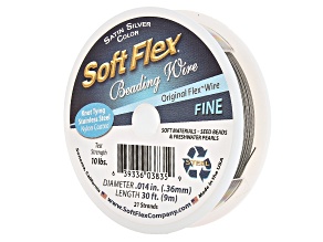 Soft Flex Bead Stringing Wire in Satin Silver Color, Appx .014" Fine Diameter, Appx 30ft