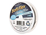 Soft Flex Bead Stringing Wire in Satin Silver Color, Appx .014" Fine Diameter, Appx 30ft