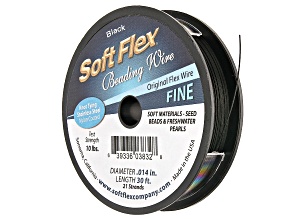 Soft Flex Bead Stringing Wire in Black Onyx, Appx .014" ​Fine Diameter, Appx 30f