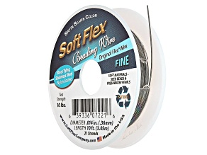 Soft Flex Soft Touch Premium Beading Wire in Satin Silver Color, Appx .014" Fine Diameter, Appx 30ft