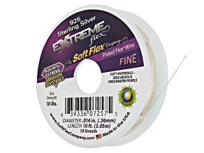 Soft Flex Extreme Beading Wire in Sterling Silver, Appx .014" Fine Diameter, Appx 10ft