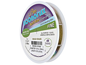 Soft Flex Pro Econoflex Hobby Beading Wire in Gold Color, Appx .014" Fine Diameter, Appx 15ft