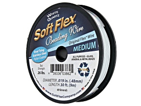Soft Flex Bead Stringing Wire in White Quartz Color, Appx .019" Medium Diameter, Appx 30ft