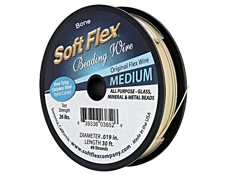 Soft Flex Bead Stringing Wire in Bone Color, Appx .019" Medium Diameter, Appx 30ft