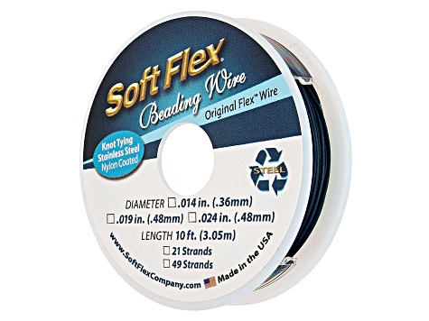 Soft Flex Bead Stringing Wire in Dark Blue Lapis Color, Appx .019" Medium Diameter, Appx 10ft