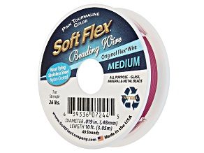 Soft Flex Bead Stringing Wire in Pink Tourmaline Color, Appx .019" Medium Diameter, Appx 10ft