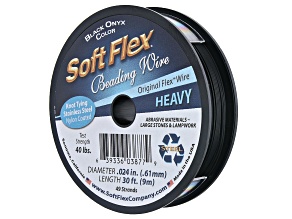 Soft Flex Beading Wire in Black Onyx Color, Appx .024" Heavy Diameter, Appx 30ft