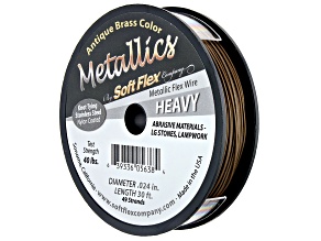 Soft Flex Beading Wire in Antiqued Brass Color, Appx .024" Heavy Diameter, Appx 30ft