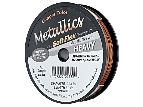 Soft Flex Beading Wire in Copper Color, Appx .024 Heavy Diameter