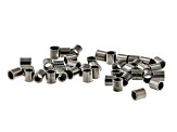 Soft Flex Black Oxidized Sterling Silver Crimp Tubes Appx 2x2mm, Appx 50 Pieces