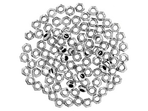 Antiqued Silver Tone Faceted Large Hole Spacer Bead Appx 5mm Appx 100 Pieces