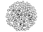 Antiqued Silver Tone Faceted Large Hole Spacer Bead Appx 5mm Appx 100 Pieces