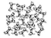 Antiqued Silver Tone Bow Shaped Bead Appx 20 Pieces
