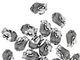 Antiqued Silver Tone Buddha Shaped Large Hole Bead Appx 20 Pieces