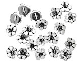 Antiqued Silver Tone Apple Blossom Buttons Appx 20 Pieces