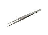 6 1/4 inch Fine Tip Stainless Steel Gemstone Tweezers With Silver Tone Finish