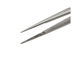 6 1/4 inch Fine Tip Stainless Steel Gemstone Tweezers With Silver Tone Finish