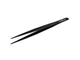 6 1/4 inch Large Tip Stainless Steel Gemstone Tweezers With Black Finish