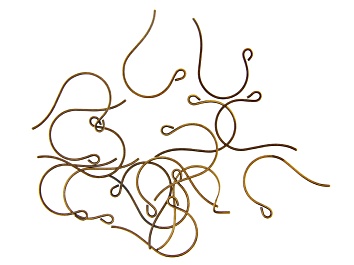 Picture of Vintaj Round Loop Ear Wire Antiqued Bronze Tone Over Brass Appx 27x15mm Appx 16 Pieces