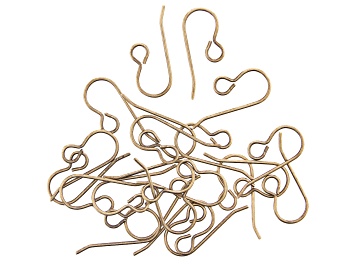 Picture of Vintaj French Ear Wires in Antiqued Bronze Over Brass Appx 20x10mm Appx 22 Pieces