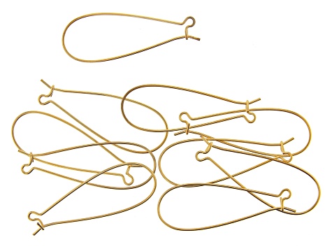 Vintaj Long Arched Ear Wire in 10k Gold Over Brass Appx 45x17mm Appx 10 Pieces