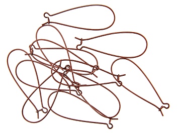 Picture of Vintaj Long Arched Ear Wire in Antiqued Copper Over Brass Appx 45x17mm Appx 12 Pieces