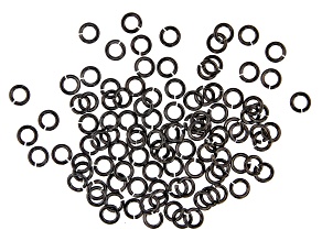 Vintaj 19 Gauge Jump Rings in Black Hematite Tone Over Brass Appx 4mm Appx 115 Pieces