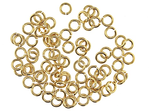Vintaj 18 Gauge Jump Rings in 10k Gold Over Brass Appx 5mm Appx 80 Pieces