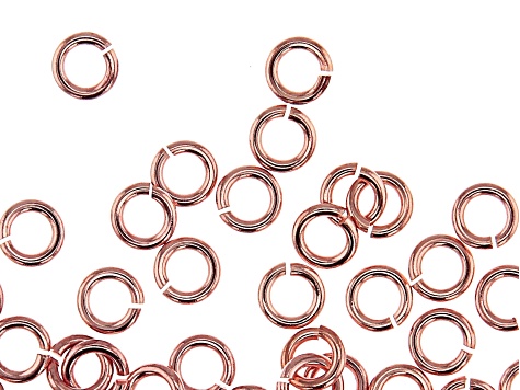 Vintaj 18 Gauge Jump Rings in Rose Gold Tone Over Brass Appx 5mm Appx 80 Pieces
