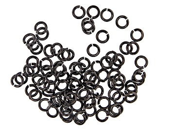 Picture of Vintaj 18 Gauge Jump Rings in Black Hematite Tone Over Brass Appx 5mm Appx 90 Pieces