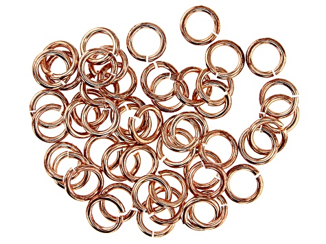 Vintaj 16 Gauge Jump Rings in Rose Gold Tone Over Brass Appx 7mm Appx 50 Pieces