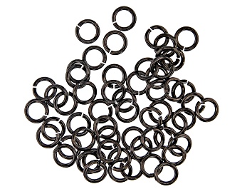 Picture of Vintaj 16 Gauge Jump Rings in Black Hematite Tone Over Brass Appx 7mm Appx 56 Pieces