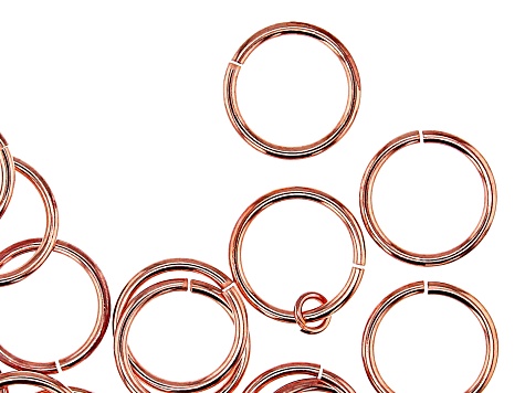 Vintaj 15 Gauge Jump Rings in Rose Gold Tone Over Brass Appx 15mm Appx 18 Pieces