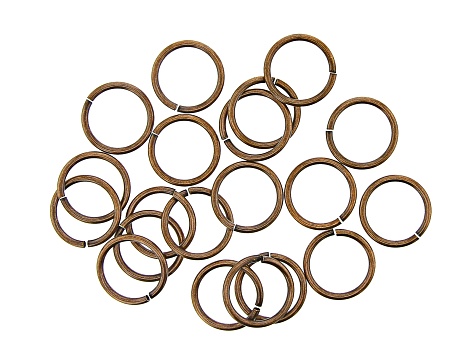 Vintaj 15 Gauge Jump Rings in Antiqued Bronze Over Brass Appx 15mm Appx 20 Pieces