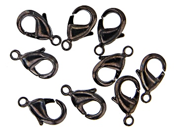 Picture of Vintaj Lobster Style Clasp in Black Hematite Tone Over Brass Appx 9mm Appx 9 Pieces