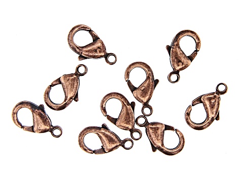 Vintaj Lobster Style Clasp in Antiqued Copper Over Brass Appx 9mm Appx 9 Pieces