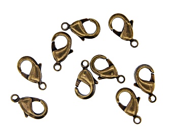 Picture of Vintaj Lobster Style Clasp in Antiqued Bronze Over Brass Appx 9mm Appx 9 Pieces