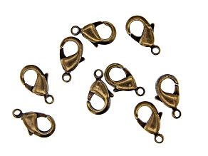Vintaj Lobster Style Clasp in Antiqued Bronze Over Brass Appx 9mm Appx 9 Pieces