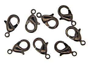 Vintaj Lobster Style Clasp in Black Hematite Tone Over Brass Appx 12mm Appx 8 Pieces