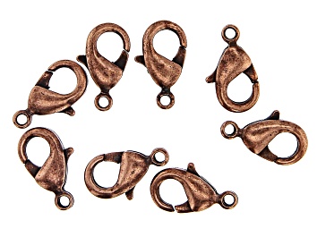 Picture of Vintaj Lobster Style Clasp in Antiqued Copper Over Brass Appx 12mm Appx 8 Pieces