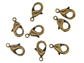 Vintaj Lobster Style Clasp in Antiqued Bronze Over Brass Appx 12mm Appx 8 Pieces