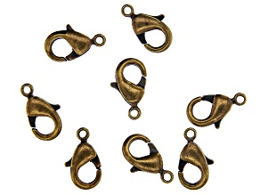 Vintaj Lobster Style Clasp in Antiqued Bronze Over Brass Appx 15mm Appx 7 Pieces