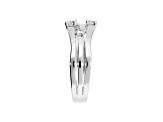 White Cubic Zirconia, Rhodium Plated Over Bronze, Multi-Row Split Shank Ring, 0.20 carat