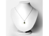 Olive Green Peridot and Lab Grown Diamond Sterling Silver Pendant with Chain 1.67ctw