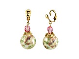 1928 Jewelry Gold Tone Flower Bead Drop Earring