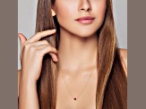Rachel Zoe 14K Yellow Gold Over Sterling Silver 2-Stone Heart Necklace with Green Cubic Zirconia