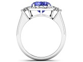 4.26ctw Violet Tanzanite and Diamond 14K White Gold Halo Ring