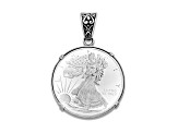Silver Treasures by Samuel B. Silver/18k Gold Accent 1/4 oz Walking Liberty Round Pendant
